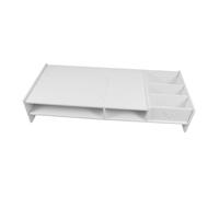 Gadpiparty Support Moniteur Ergonomique avec Tiroir Rehausseur Multifonction pour Bureau à Domicile Organiseur pour Ordinateur Portable et Imprimante Optimise Espace et Favorise Une