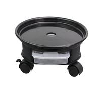Gadpiparty Support Pot Fleur Rond avec roulettes et Tiroir de Rangement Base Robuste et Mobile pour Pots de Fleurs Intérieur et Extérieur Support Pratique avec Frein Noir