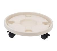 Gadpiparty Support Pot Fleurs Mobile Épais avec roulettes Plateau Rond Étanche Bac à Eau Pratique pour Plantes Intérieur Extérieur Blanc