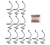 Gadpiparty Support Suspendu pour Plantes Aériennes avec Corde en Chanvre, Lot de 12 en Aluminium Noir Supports Spirales Ajustables pour Décoration Murale ou Plafond, pour Succulentes
