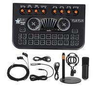 Gadpiparty Table de Mixage Audio pour Microphones Équipement Enregistrement Musical Machine à Effets Sonores Changeur de Voix pour Jeux Vidéo Carte pour Streaming Direct