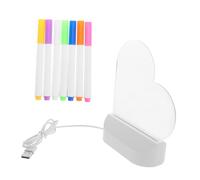 Gadpiparty Tableau Lumineux Forme de Cœur avec Veilleuse LED Tableau Effaçable à Sec Portable pour Bureau et Chambre Denfant Tablette Dessin Acrylique avec Support et Stylo Décoratif