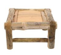 Gadpiparty Tabouret en Bambou Tressé Mini pour Garçon et Filles, Tabouret de Salle de Bain Antidérapant, Siège Polyvalent Léger et Stable, pour Changer Chaussures et Repose-Pieds la Maison