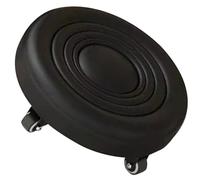 Gadpiparty Tabouret Roulant Noir Coussin en PU, Rotatif et Robuste, Marchepied Pratique pour Salle de Bain et Chambre, Petit Siège Mobile en Acier Inoxydable