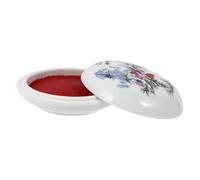 Gadpiparty Tampon encreur de calligraphie rouge vif de 7 cm de diamètre pour sceau - Multi-usage - Peinture chinoise - Tampon encreur - Fournitures d'artisanat
