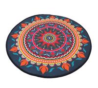 Gadpiparty Tapis Mandala Rond Lavable Antidérapant pour Salon, Orange | Non Tissé Polyester, Style Imprimé Mandala Simple, Facile à Nettoyer, Usage Tatami et Pièce de Vie