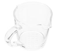 Gadpiparty Tasse Verre Transparent avec Double Bec et Échelle Verre Doseur Espresso et Lait Design Créatif Fluide pour Café Latte Art