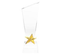 Gadpiparty Trophée de Compétition en Verre Créatif 3D Étoile Cinq Branches Finition Lisse pour Cérémonie de Remise des Prix Sportive et Célébration Mémorable