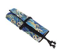 Gadpiparty Trousse à Crayons Enroulable Organisateur de Stylos Colorés avec Compartiments Sac Pratique Spacieux pour Fournitures Scolaires Artistiques