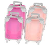 Gadpiparty Trousse De Maquillage De Voyage 4pcs Mini Valise Rose Et Rouge Étui De Rangement pour Cils Petite Taille Design Pratique Trousse Cosmétique Voyage