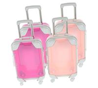 Gadpiparty Trousse De Maquillage Mini Valise 4pcs Petit Format Rigide Portable Voyage 2pcs Rose 2pcs Rose Foncé Organisateur De Voyage Cosmétiques