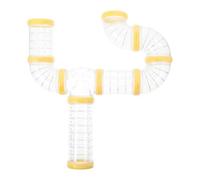 Gadpiparty Tunnel Cage Hamster 8 Tubes en Plastique pour Labyrinthe Extérieur, Accessoires de Cage à Hamsters Anneaux en Caoutchouc pour Jeux et Agrandissement de L’Espace