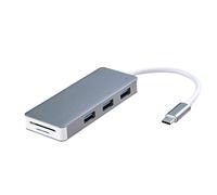 Gadpiparty Type-c Hub Lecteur De Cartes avec Ports USB Interface Compatible avec Et Appareils Type-c Spatial