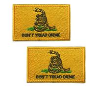 Gadsden Lot de 2 écussons brodés en forme de serpent avec inscription « Don't Tread On Me » pour brassard, pochette, uniforme, sac à dos, veste, jeans, vêtements, sac, motard, gilet, chapeau