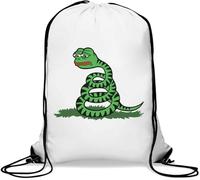 Gadsden Pepe The Frog Don't Tread On Me Memes Sac de gym décontracté avec cordon de serrage Blanc