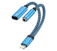 Gaef Adaptateur de casque pour iPhone, Lightning 2 en 1 vers prise casque 3,5 mm, adaptateur audio et chargeur, adaptateur auxiliaire pour iPhone 14/13/12/11 Pro/XS/XR/X 8/i Pad