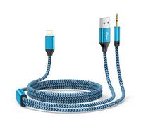 Gaef Câble Auxiliaire Lightning vers 3.5mm pour iPhone avec Fonction de Charge [MFi-Zertifiziert], 1.2m pour Autoradio Stéréo, Kopfhörer, Lautsprecher