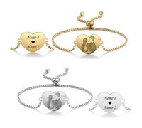Gaehsmide Bracelets assortis personnalisés pour couples - Cadeaux pour couples - Initiale personnalisée - Bracelets d'amitié - Cadeaux d'anniversaire, de Noël, de Saint-Valentin pour lui et elle, One