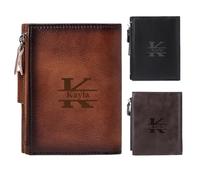 Gaehsmide Portefeuille personnalisé avec blocage RFID pour homme - Portefeuille en cuir à deux volets avec photo pour papa, mari, cadeau d'anniversaire, de Noël, de Saint-Valentin, Couleur RFID-3