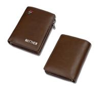 Gaehsmide Portefeuille personnalisé avec blocage RFID pour homme - Portefeuille en cuir à deux volets avec photo pour papa, mari, cadeau d'anniversaire, de Noël, de Saint-Valentin, RFID-Café 2