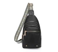 GAEKEAO Petit Sacoche Sac a main Sac Bandoulière Homme Femme, Pochette Telephone Portable PU Cuir Sac de Poitrine Étanche Sac à Dos Banane avec bandoulière réglable