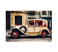 GAEKKO Tableau mural « Voitures jouets mises en scène » sur aluminium sans cadre photo en aluminium Dibond 80 x 80 cm