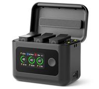 Gaekol Chargeur de batterie pour GoPro Hero 13 noir, boîtier de charge rapide, écran LCD, concentrateur de chargeur intelligent bidirectionnel pour batteries GoPro Hero 13, montre la batterie SOC