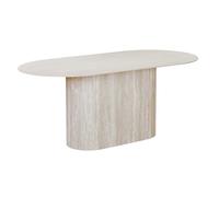 GAEL XL - Table à manger ovale en céramique beige 180 cm