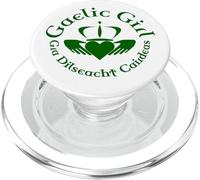 Gaelic Girl GRA, Dilseacht, Cairdeas Claddagh Roundel PopSockets PopGrip pour MagSafe