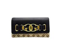 Gaelle Paris GAACW02013 Portefeuille femme en cuir synthétique avec logo Jacquared, Noir , Regular, Décontracté