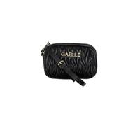 Gaelle Paris Mini Sac à Bandoulière Plissettée, Similicuir noir avec Logo Métallique, 19 x 12 x 6 cm