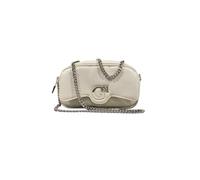 Gaëlle Sac à bandoulière en cuir synthétique, couleur ivoire, chaîne argentée, design élégant