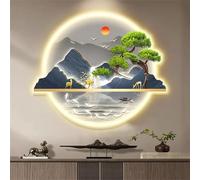 GAENZA Décoration Murale De Paysage avec Lumière LED, Sculptures Murales 3D, Peinture Murale avec Lumière LED, Décoration D'entrée De Foyer, Peinture De Paysage avec Lumière,02,72 * 60cm