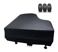 GAENZA Housse De Piano À Queue en Cuir Noir Housse De Piano À Queue en Cuir Épais, Imperméable À l'eau, Anti-Poussière Et Résistante Aux Rayures, Protection Complète du Piano À Queue en Cuir,220