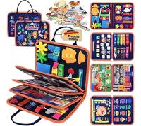 GAESHOW Busy Board Montessori de Feutre, Jouet Cadeau 9 en 1, Malette Busy Book Motricité Fine, Jouets d'Activité et de Développement, Cadeau Enfant Garcon Fille 1 2 3 4 5 Anniversaire Noel