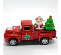 GAESHOW Décoration Noël en Vintage camionnette métal Rouge, avec Sapin Modèle, Mini Figurine pour Cadeau de Noel Decoration Interieur Décoration Noël Table Noel