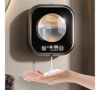 GAESHOW Distributeur de Savon Automatique Mural - 320 ML - Distributeur de Savon électrique - Rechargeable - avec détecteur de Mouvement Infrarouge - pour Salle de Bain, Cuisine, Bureau - Noir