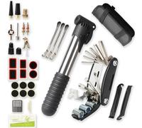 GAESHOW Kit de réparation de crevaison pour vélo avec 16 en 1 multifonctions, kit d'outils de réparation pour vélo, VTT, vélo de route