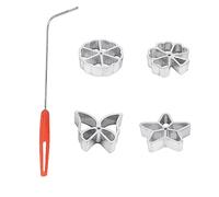 GAESHOW Lot de 4 Moules à Biscuits en Forme de Papillon, Étoile, Flocon de Neige et Feuille, Moules à pâte Traditionnel en Aluminium avec poignée en bois pour Cuisine et Pâtisserie