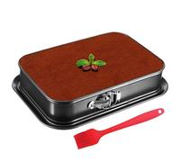 GAESHOW Moule ouvrable rectangulaire 33 x 23 cm, plaque de four rectangulaire avec fermeture éclair, moule rectangulaire ouvrant, fond anti-goutte, acier au carbone, noir