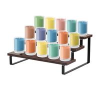 GAESHOW Présentoir en Bois à 3 Niveaux, Presentoir Aperitif Buffet, Presentoir Parfum, Escalier Marches Display Stand, pour Parfums, Figurines et Dessert (A)