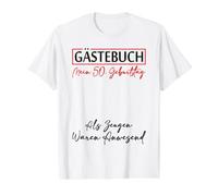 Gästebuch Mein 50. Geburtstag Livre d'or Signature T-Shirt Graphique avec Valeur