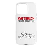 Gästebuch Mein 60. Geburtstag Livre d'or Signature Coque pour iPhone 15 Pro Max