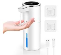 Gaethra Distributeur Savon Automatique, 420ml Distributeur Savon Mural, Distributeur Liquide Vaisselle avec Capteur Infrarouge, Rechargeable par USB, Adapté à la Cuisine, Salle de Bain