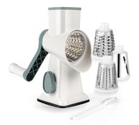 Gaethra Râpe à fromage avec manivelle, coupe-légumes, 3 lames à tambour interchangeables en acier inoxydable, râpe à tambour manuelle, mandoline à légumes, idéale pour les concombres, le fromage, les