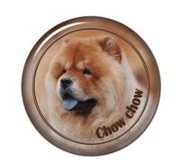 GAETOYEN Autocollant De Voiture Chien 20Cm Chow Chow Noir Et Blanc Vinyle Étanche Rectangulaire Ou Ovale Animal Sticker Decal