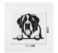 GAETOYEN Autocollant De Voiture Chien 21Cm（8.6 inches） Mode Saint Bernard Dog Peeking Vinyle Autocollant De Voiture Noir/Argent(def1m13345)
