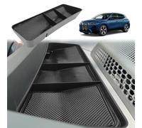 GAFAT Compatible avec BMW iX EV Facelift 20 40 xDrive 2022-2025 2026 Boîte de Rangement Console Centrale, iX 2025 Organiseur derrière l'écran Touchcsreen, avec Tapis Caoutchouc, iX 2025 Accessoires