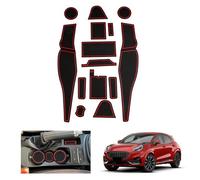 GAFAT Compatible avec Ford Puma St Line 2020-2023 2024 Tapis Antidérapants en Caoutchouc, Puma 2024 Tapis Console Centrale, Puma St Line X Tapis Couture de Porte, Puma Accessoires (Rouge)