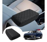 GAFAT Compatible avec Hyundai Kona SX2 2024 2025 Housse d'Accoudoir Central, Kona SX2 Hybird EV Console Centrale Protection d'Accoudoir en Cuir PU Microfibre, Rembourrage 4 CM Augmente Soulage Fatigue